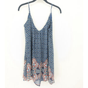 Vintage Dress Womens Medium Blue Asymmetrical Y2K 90s Fairy Slip Mini Chiffon